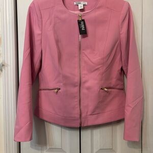 WHBM NWT Women's Pink Moto Jacket-Size 8